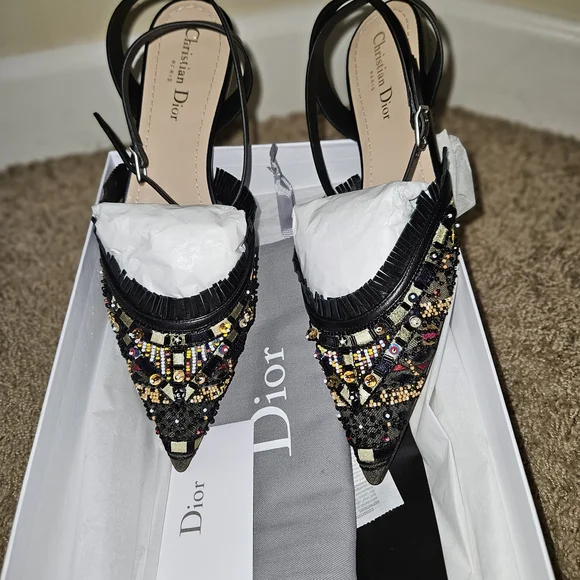 Dior Black Beaded Women's Shoes - Picture 6 of 6